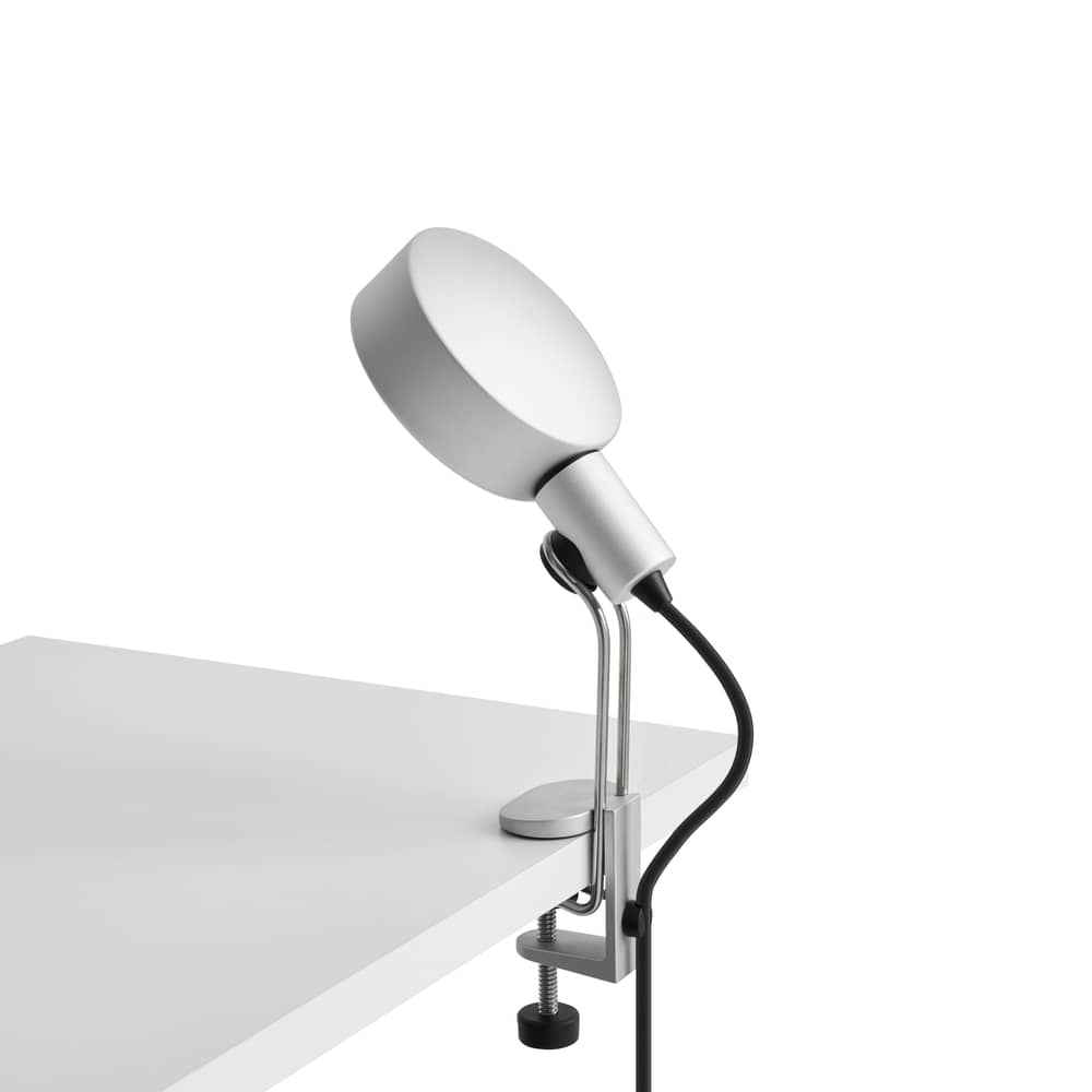 Lampe de bureau Cupola Clip métal argent / Base étau - Orientable - Hay - Anodisé - Aluminium