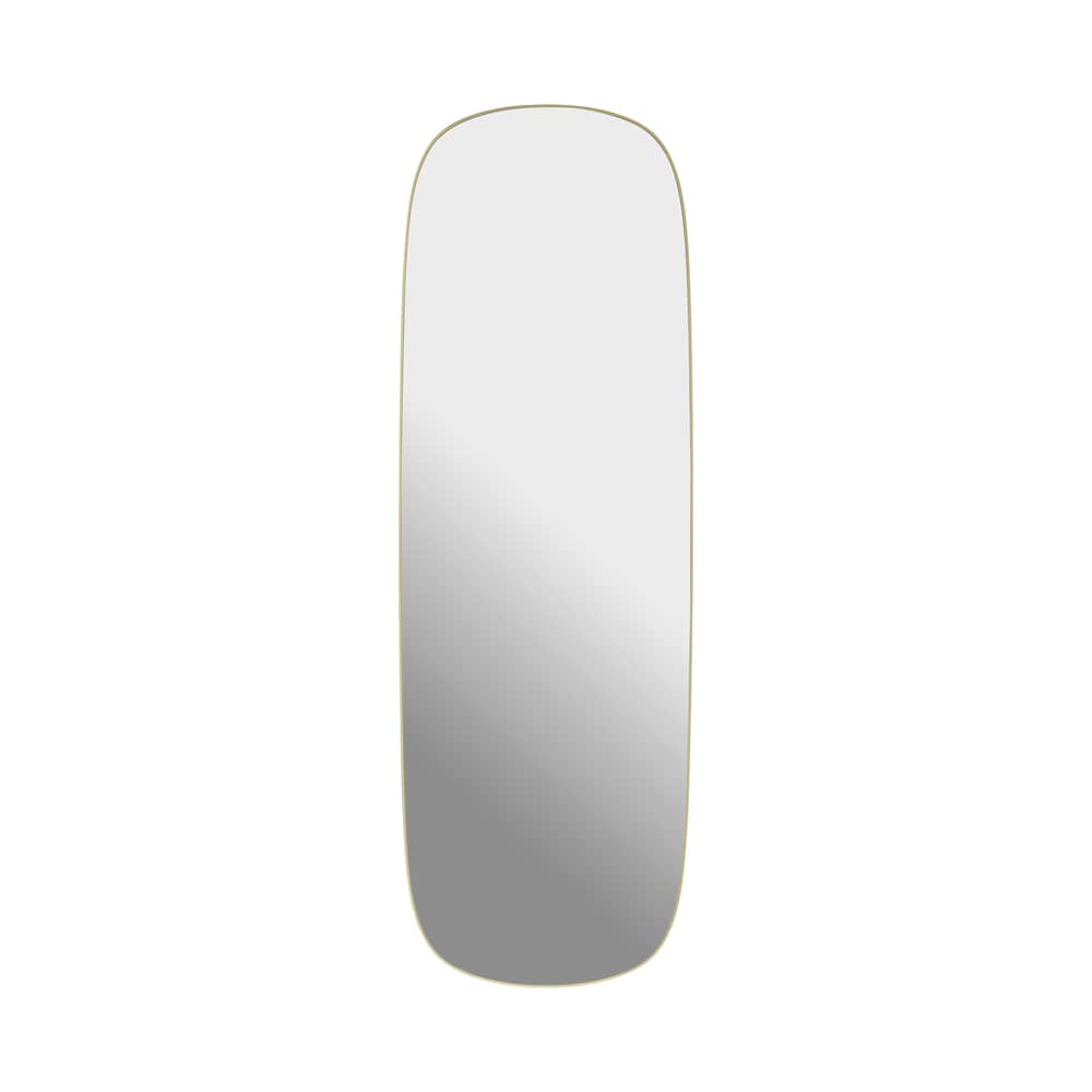 Miroir mural Framed XL métal jaune / 150 x 50 cm - Muuto - Jaune clair - Acier thermolaqué, Verre