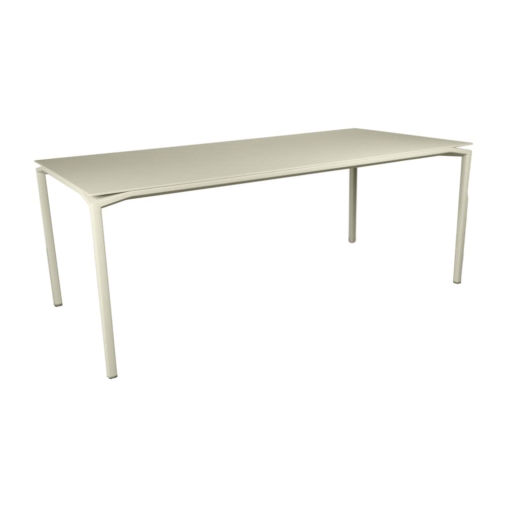 Calvi INDOOR Rectangular table composite material grey / 195 x 95 cm - Tray FENIX® / 8 people - Fermob - Clay grey - Aluminium, FENIX®