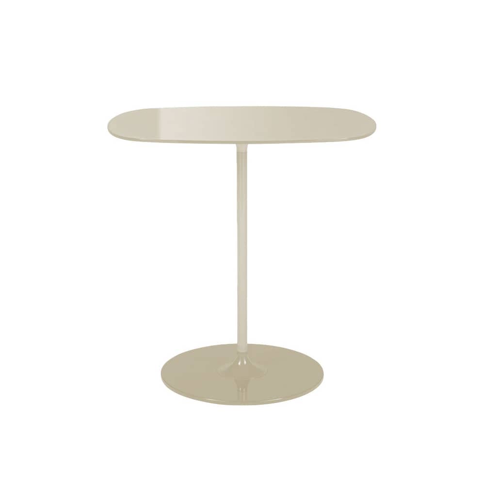 Table d\'appoint Thierry verre blanc / 33 x 50 x H 50 cm - Verre - Kartell - Blanc - Acier peint, Verre trempé