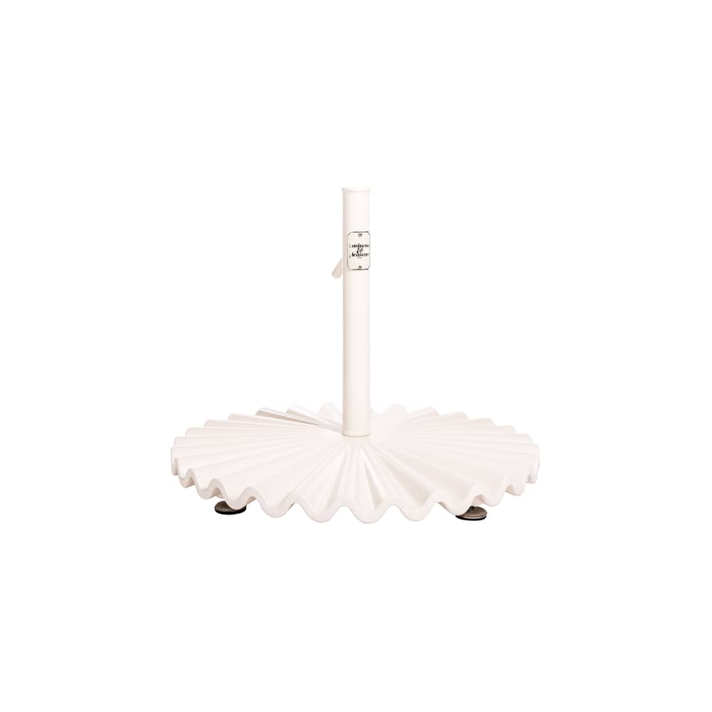 The Clamshell Large Parasol base metal white / 41 Kg - For Mast from 2,5 to 5,08 cm - BUSINESS & PLEASURE - White - Carbon steel