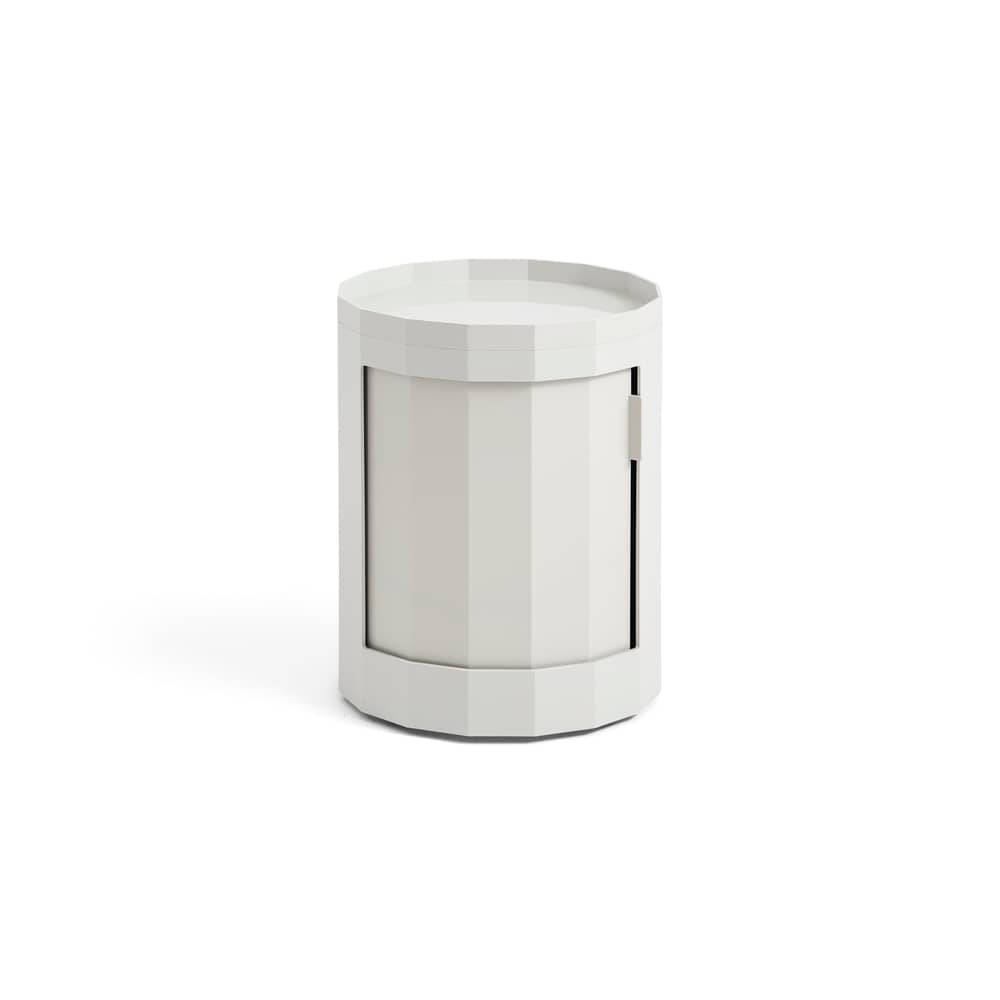 Portaoggetti Facet Low materiale plastico grigio / H 49 cm - 1 anta / Con rotelle - Hay - Grigio nebbioso - ABS riciclato