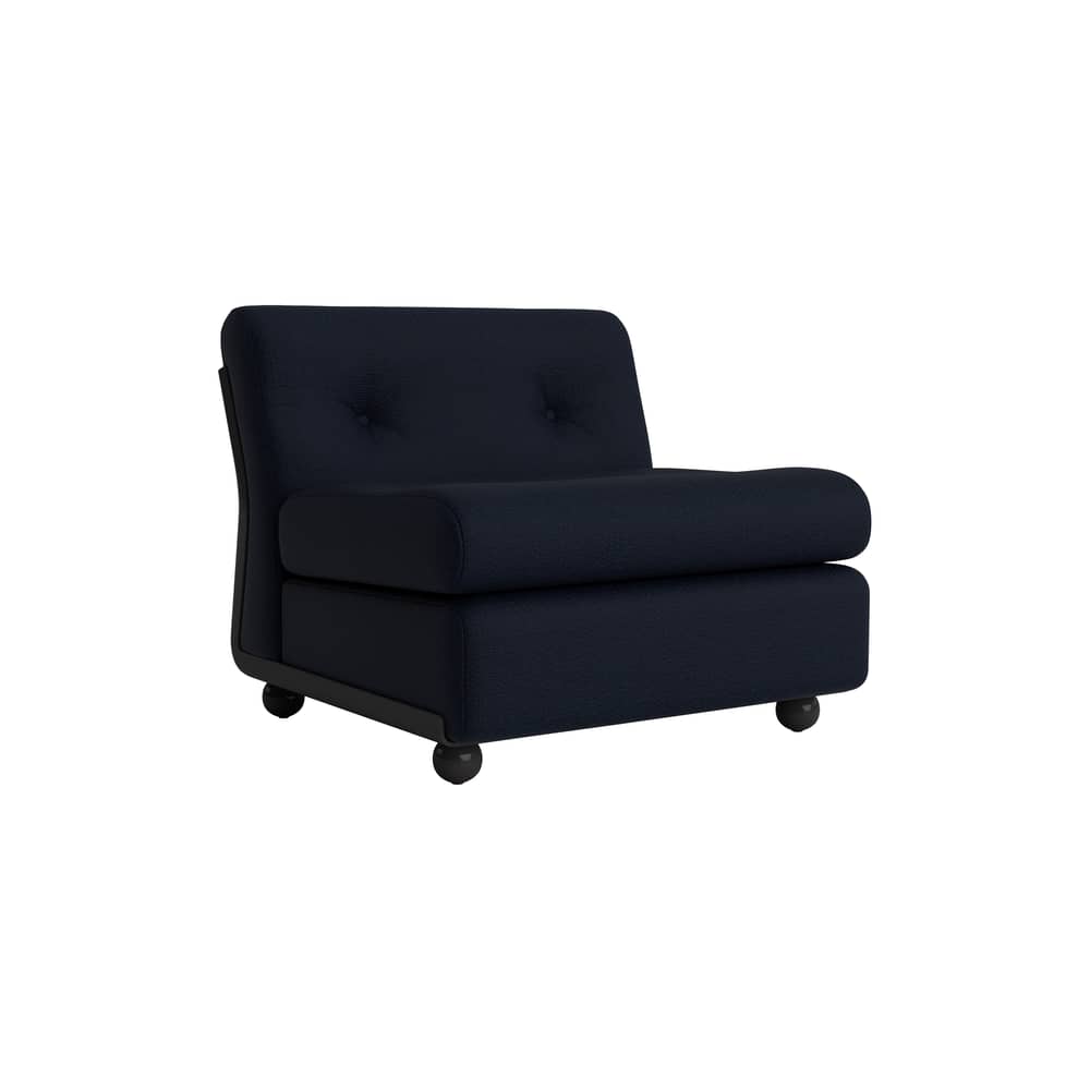Poltrona imbottita Amanta tessuto nero / Riedizione 1966, Mario Bellini - Hay - Blu-nero (tessuto) - ABS riciclato, Espanso, Tessuto
