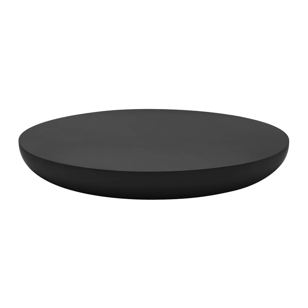 Couchtisch Olo Colours holz schwarz / Ø 100 x H 15 cm - Mogg - Schwarz - Lackiertes Massivholz