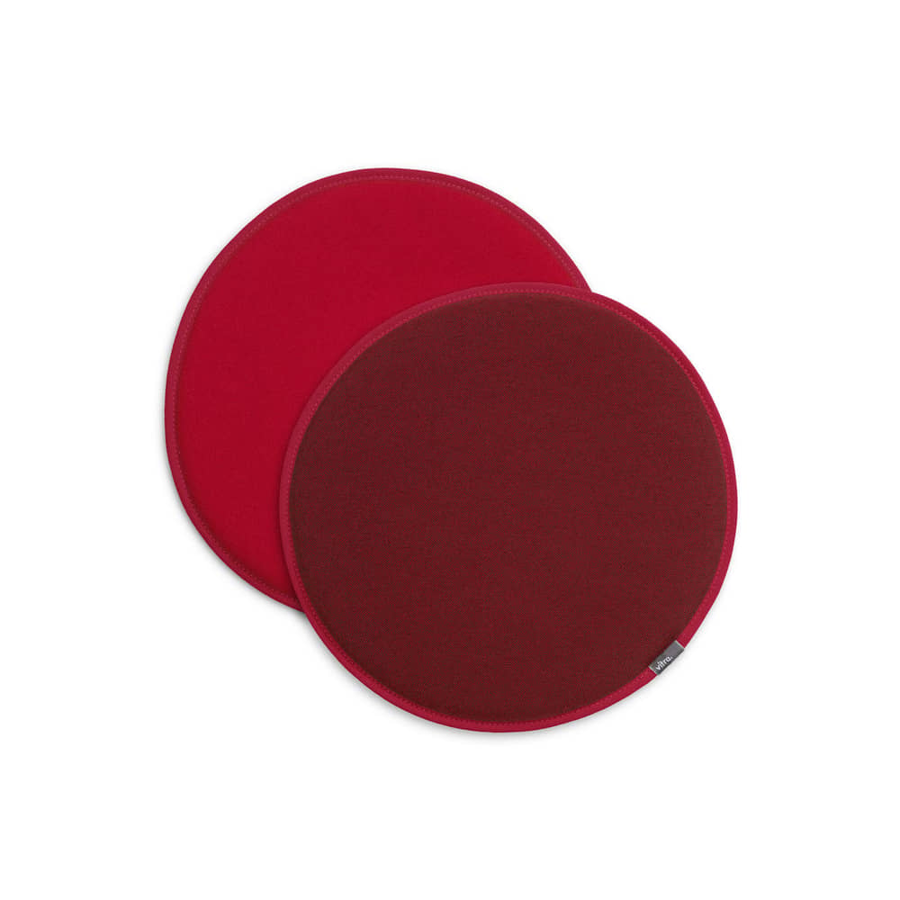Coussin d\'assise Seat Dots / Ø 38 cm - Réversible - Vitra - Rouge / Rouge coquelicot - Mousse, Tissu