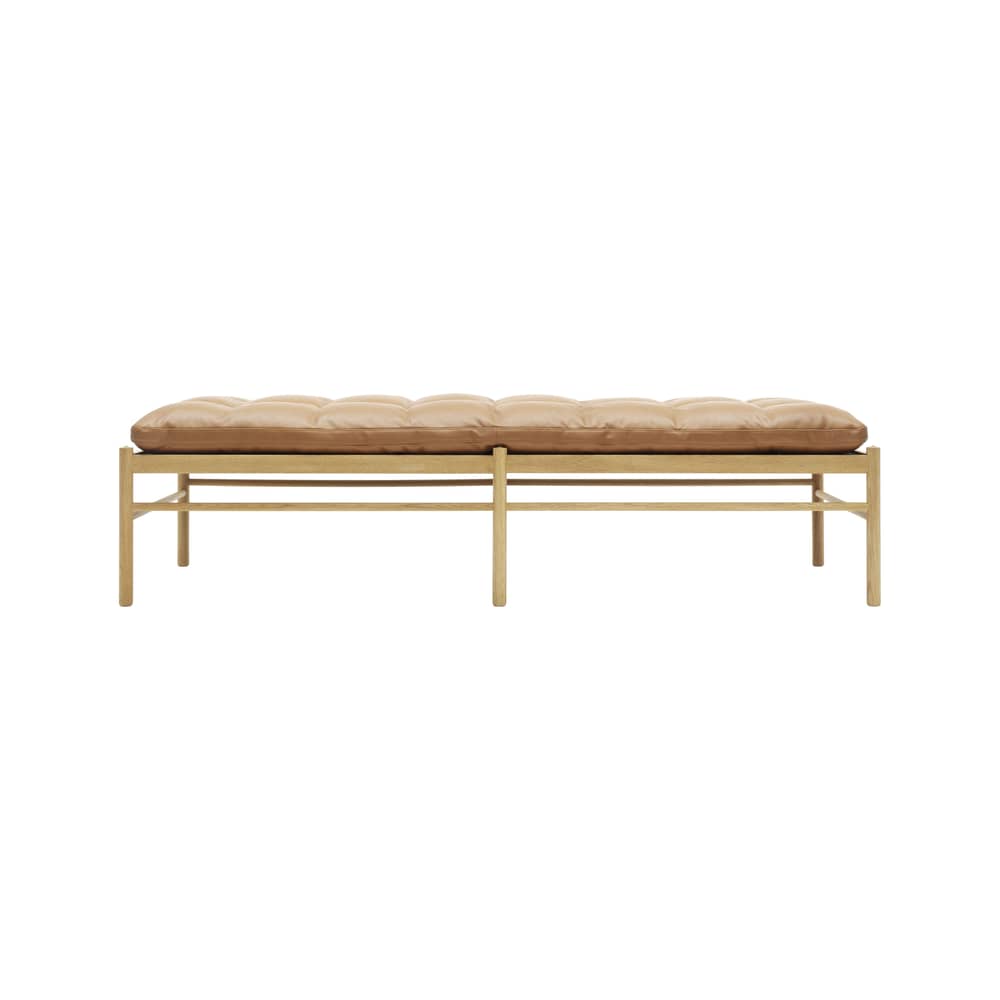 Dormeuse OW150 pelle marrone / Ole Wanscher - 1963 - CARL HANSEN & SON - Dormeuse e materasso / Rovere saponato e Cognac (pelle Sif 95) -  Duvet, Espanso, Pelle, Rovere massello saponato