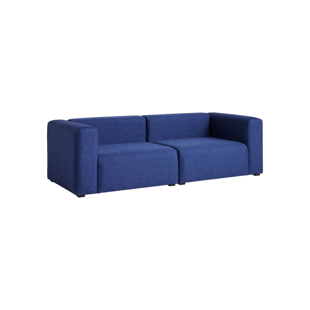 Canapé droit UK Mags n°1 / 2,5 places - L 228 cm / Version UK - Hay - Bleu (Tissu Metaphor) - Bois, Mousse polyuréthane HR, Ressorts, Tissu