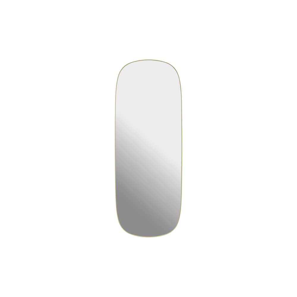 Miroir mural Framed Large métal jaune / 44 x 118 cm - Muuto - Jaune clair - Acier thermolaqué, Verre