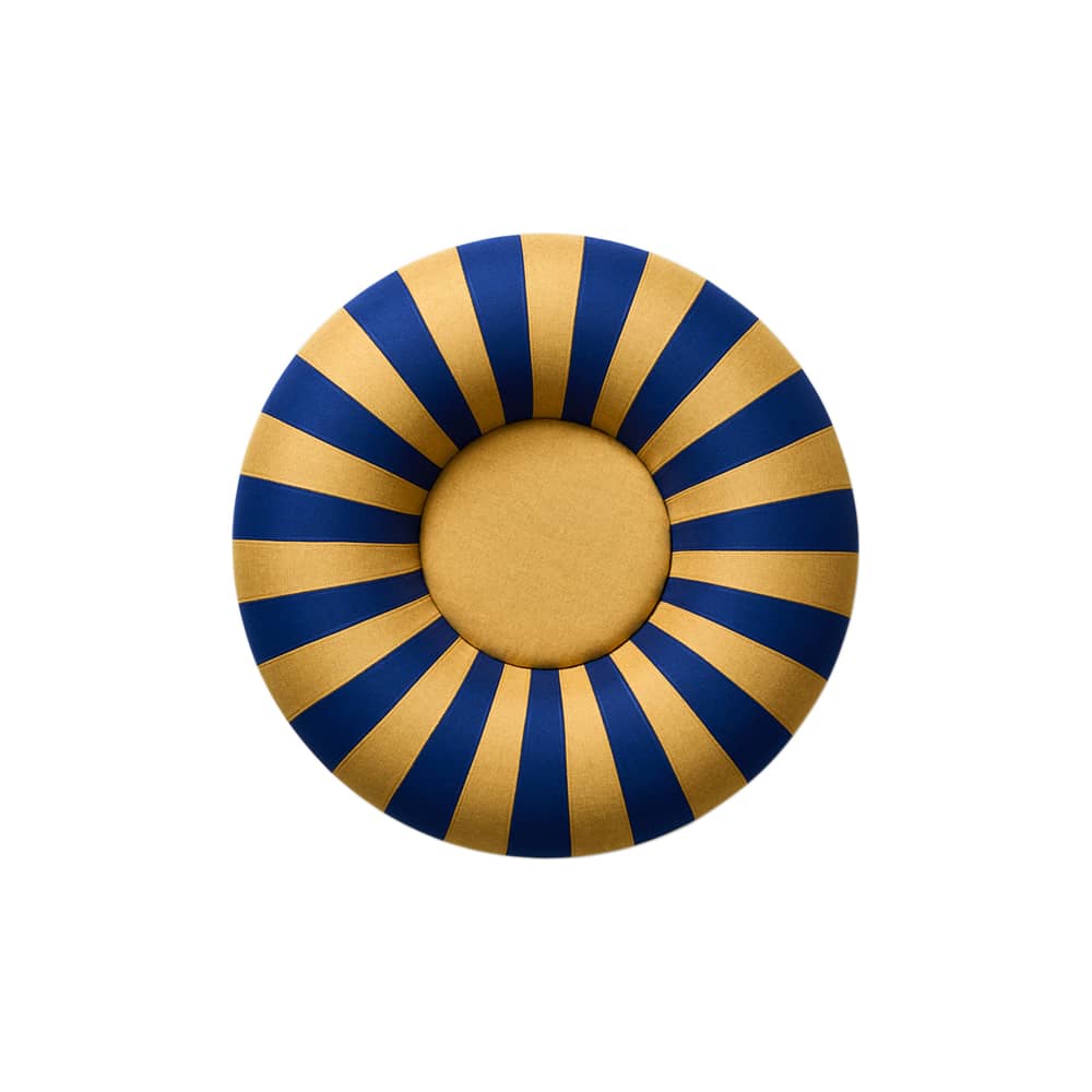 Pouf d\'extérieur gonflable Float Small tissu multicolore / Ø 80 cm - STUDIO ABOUT - Bleu foncé / Ocre - Caoutchouc, Tissu polyester