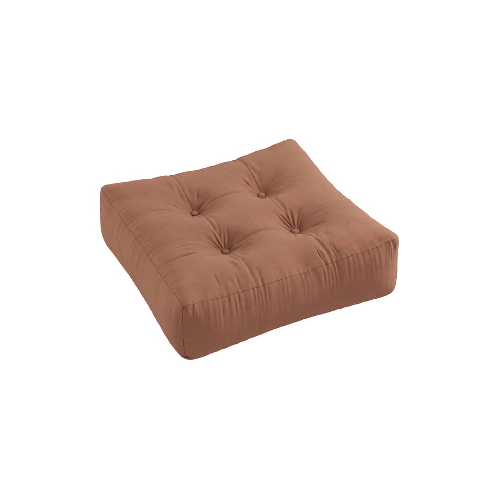 Pouf More tessuto marrone / 70 x 70 cm - Fatto a mano in Europa - KARUP DESIGN - Marrone argilla 759 - Cotone, Fibre miste, Poliestere