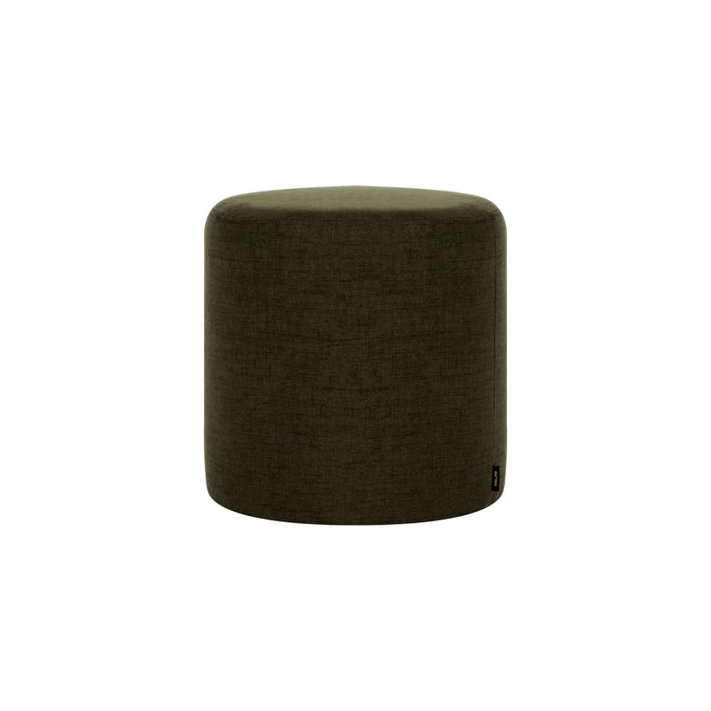 Sitzkissen Folk Grand textil grün / Ø 40 x H 40 cm - NOO.MA - Italienische Olive (Polyesterfaser) -  Ouate, Holz, Polyester-Gewebe, Schaumstoff