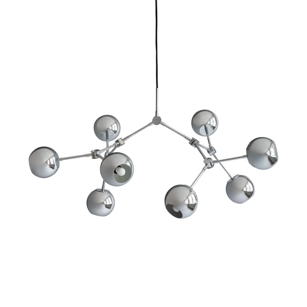 Suspension Drop Globe Mini métal argent / 95 x 70 x H 55 cm - 101 COPENHAGEN - Chromé - Fer