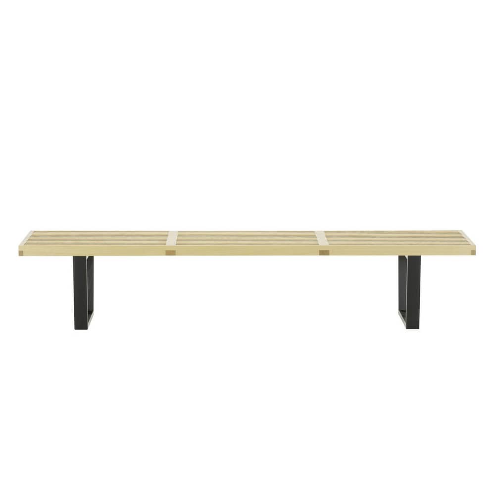 Banc Nelson Bench bois naturel / L 184 cm - By George Nelson, 1946 - Vitra - Frêne & noir - Frêne massif