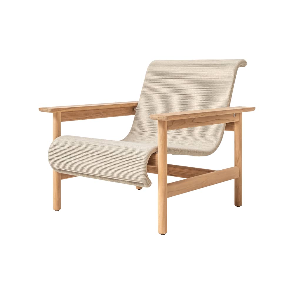 Fauteuil Tomus beige / Corde polypropylène - Vincent Sheppard - Beige / Teck - Corde polypropylène, Teck massif