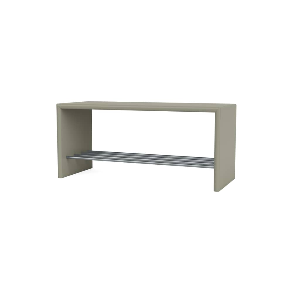 Panchina Montsk legno grigio / Portaoggetti - L 100 cm - MONTANA - Finocchio 144 - Acciaio, MDF laccato