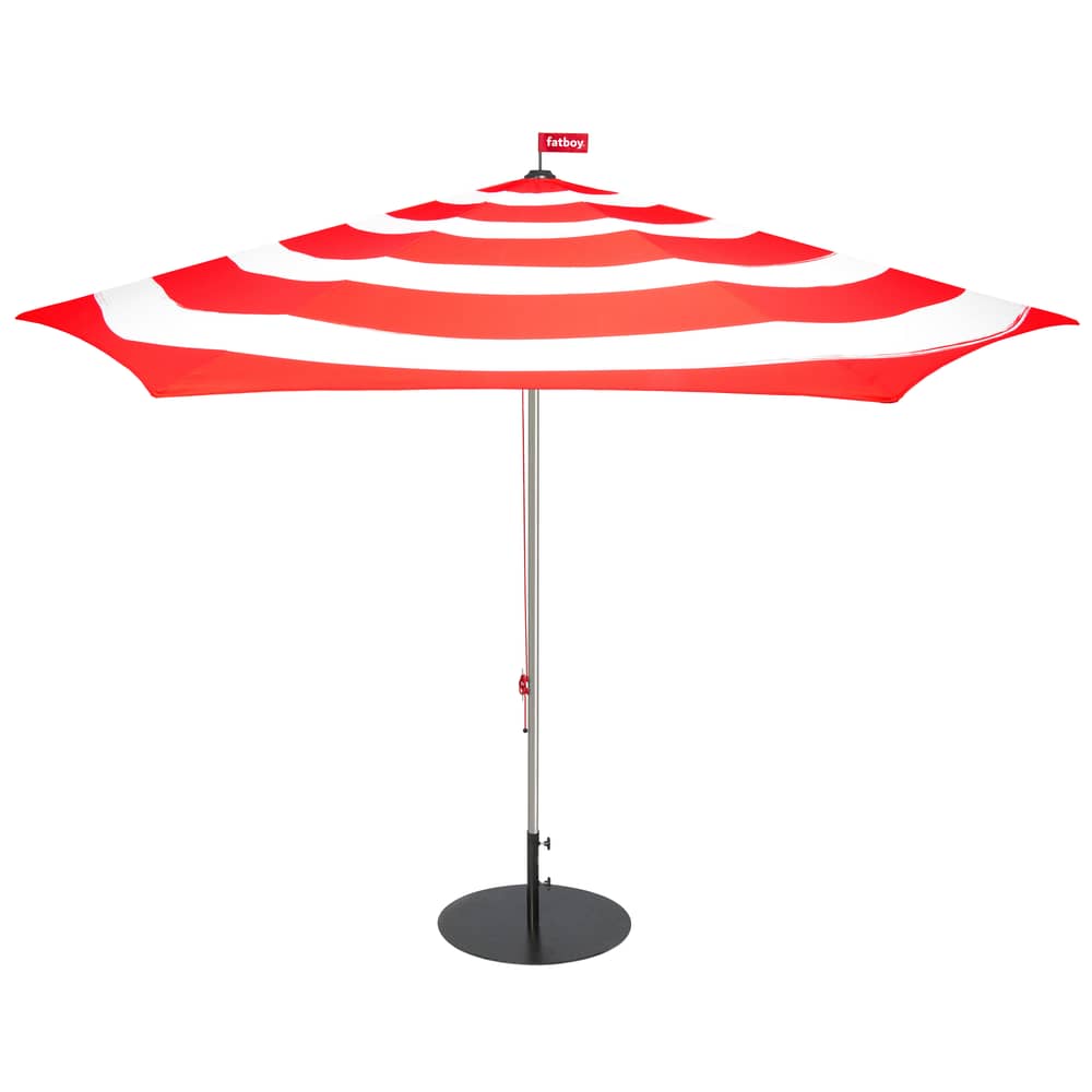 Parasol Stripesol métal tissu rouge / Ø 350 cm - Fatboy - Rouge - Aluminium, Polyester