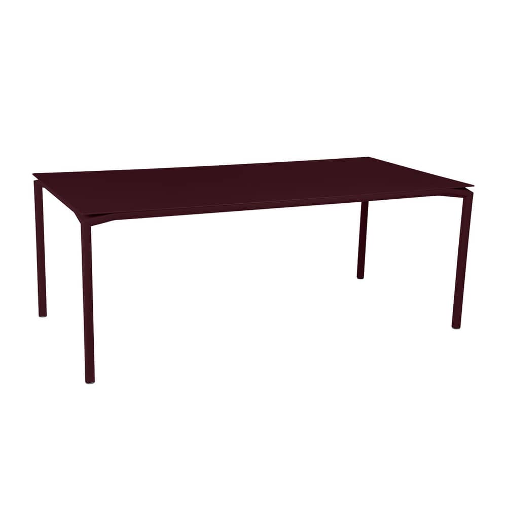 Table rectangulaire Calvi métal violet / 195 x 95 cm - 10 à 12 personnes - Fermob - Cerise noire - Aluminium peint