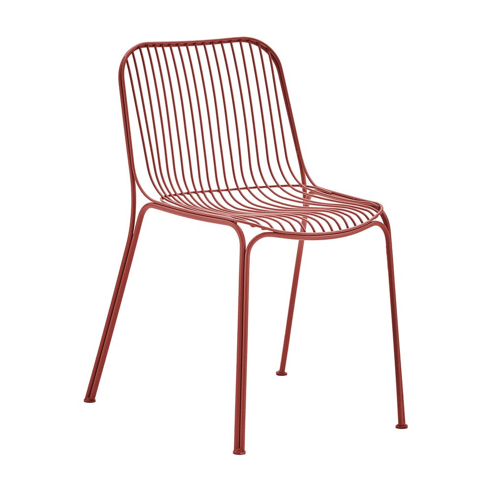 Chaise HiRay métal rouge - Kartell - Rouge rouille - Acier zingué peint