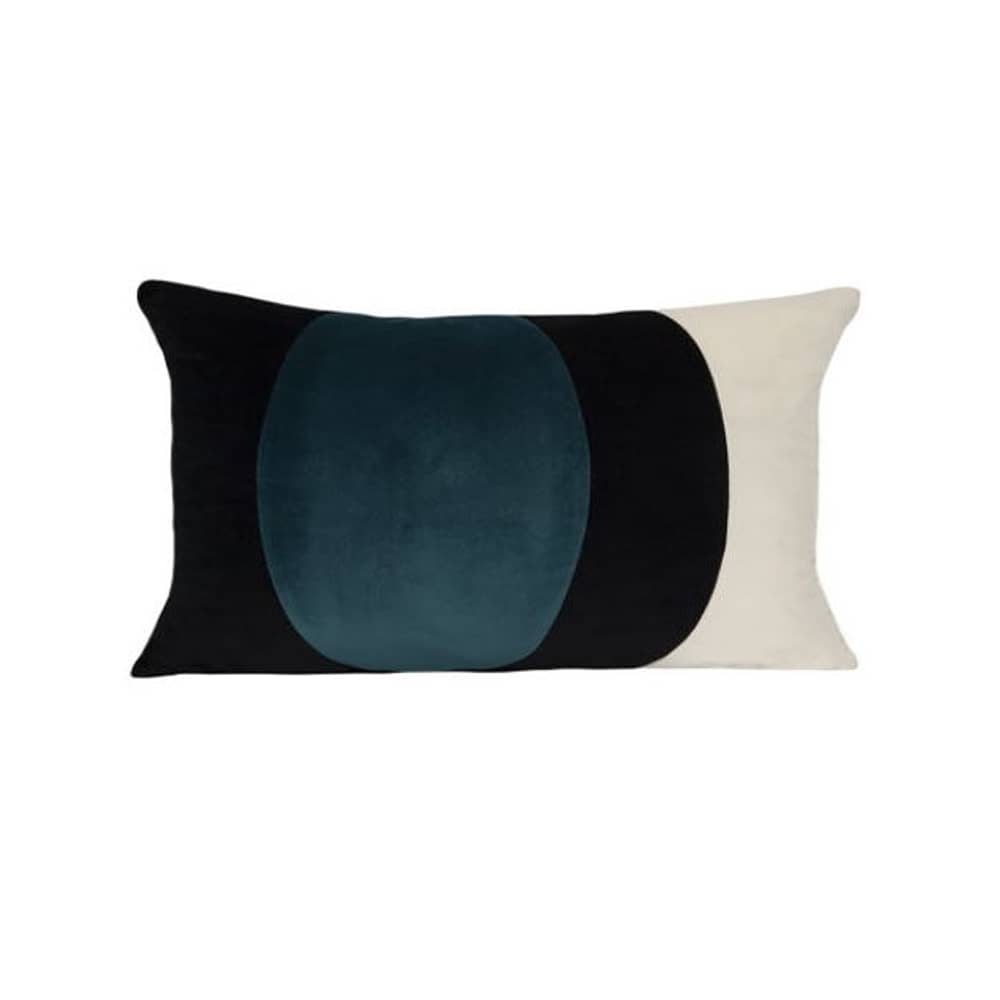 Coussin Lune tissu bleu / Velours - 50 x 30 cm - Maison Sarah Lavoine - Bleu Sarah - Fibre silicone, Velours
