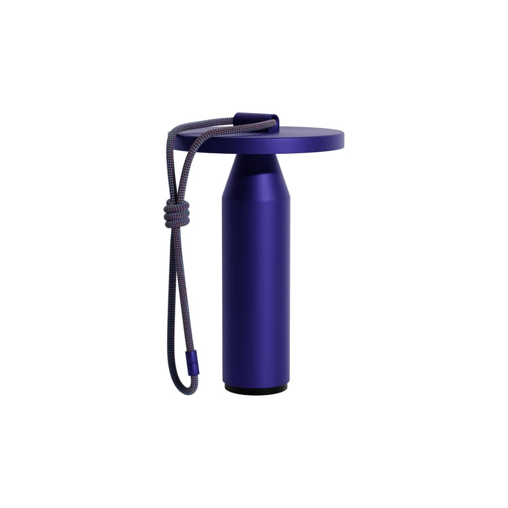 Lampada da esterno ricaricabile senza fili Quasar Grande LED metallo blu / H 37 cm - Petite Friture - Blu - ABS, Alluminio termolaccato, Poliestere intrecciato