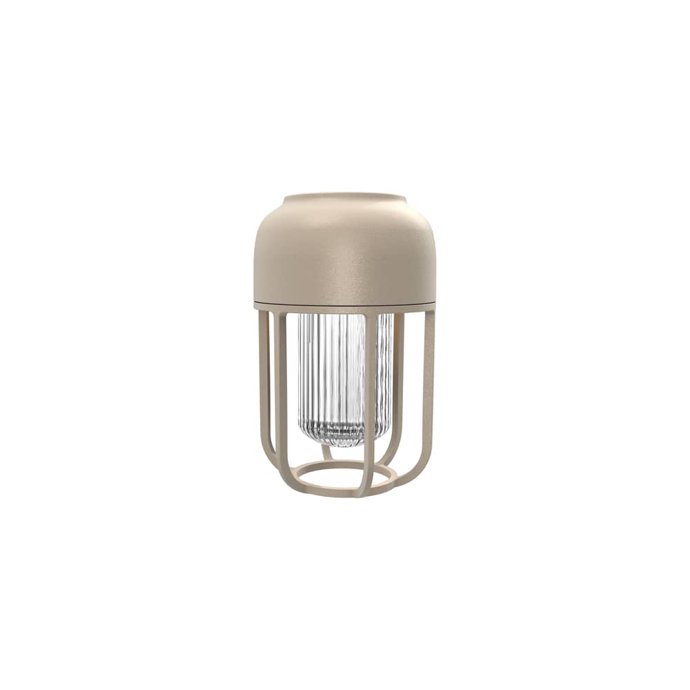 Lampe solaire d\'extérieur Light N°1 métal beige / LED - Chargeur à induction inclus - Houe - Beige - Aluminium, Plastique recyclé, Verre recyclé