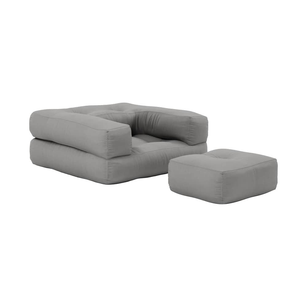 Fauteuil convertible enfant Mini Cube / Lit d\'appoint - KARUP DESIGN - Gris 746 - Coton, Fibres mélangées, Mousse
