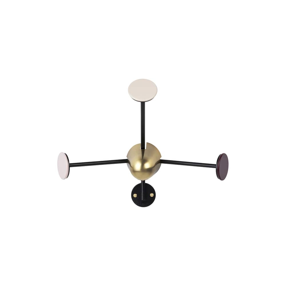 Portemanteau mural Matégot métal multicolore / Réédition 50\' - Gubi - Rose pâle, Beige, Bordeaux / Laiton - Acier inoxydable peint, Laiton