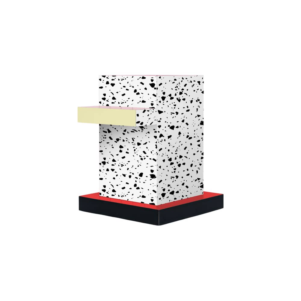 Table d\'appoint Super Side Table bois terrazo / 42,3 x 42 cm x H 54,6 cm - Seletti - Terrazzo - Bois, MDF, Stratifié