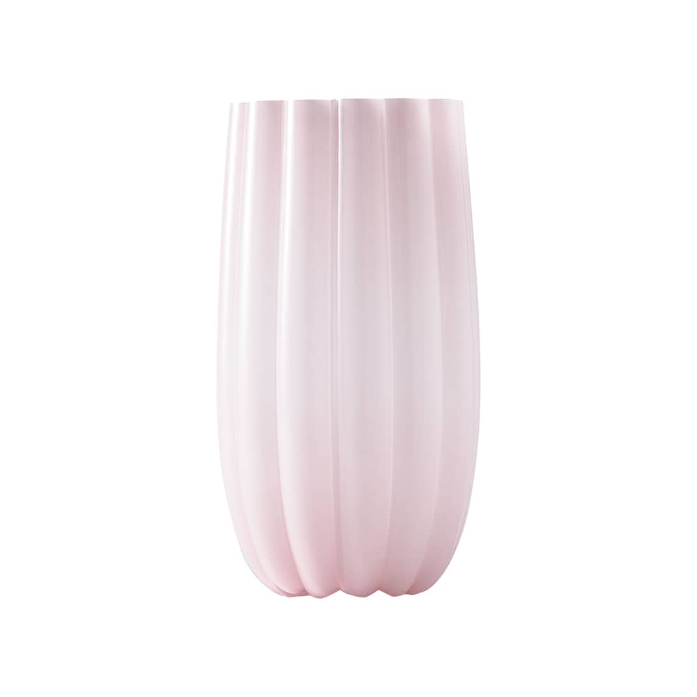 Vase Melon Large glas rosa / Ø 20,5 x H 38 cm - POLSPOTTEN - Blassrosa - Bemaltes Glas