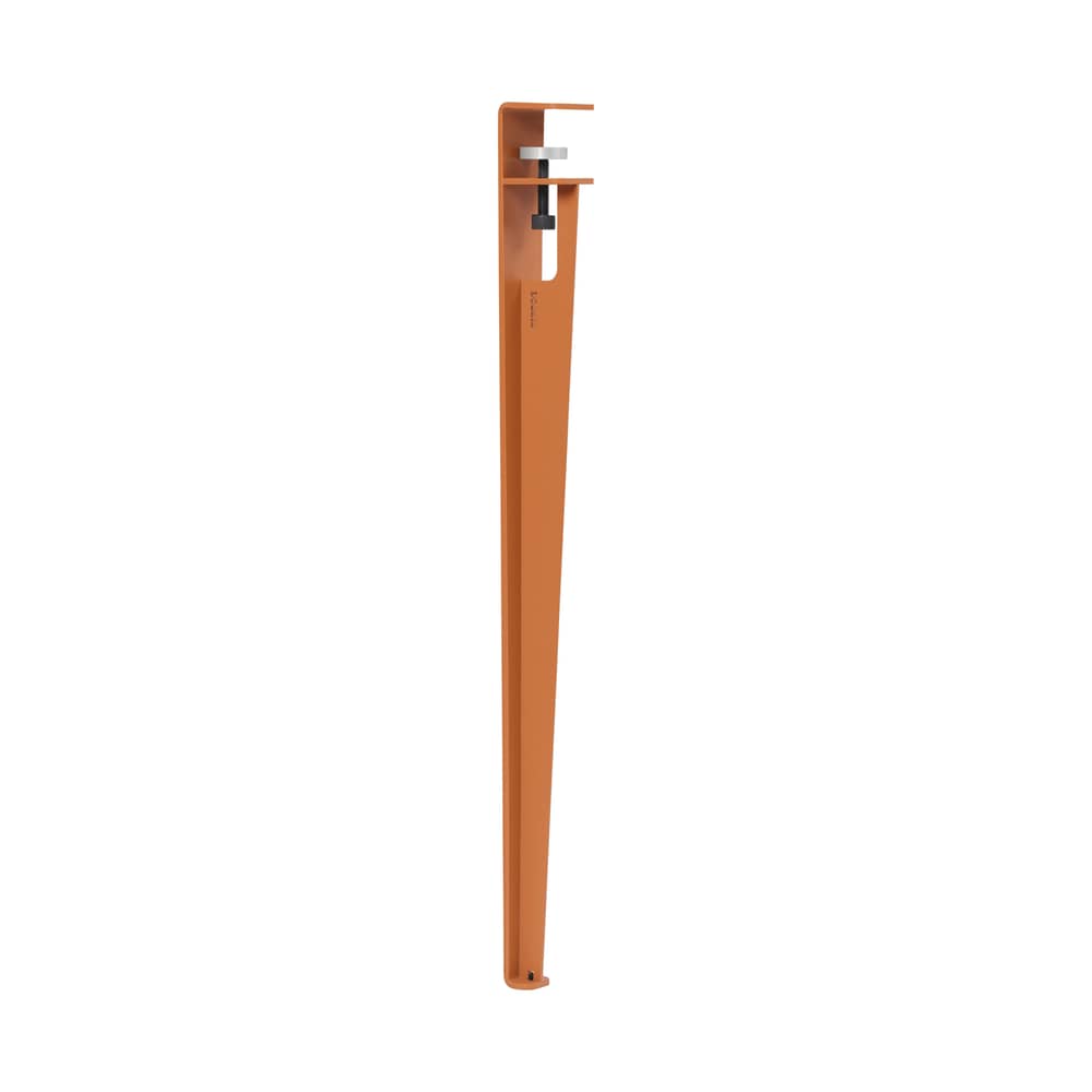 Pied  avec fixation étau / H 75 cm / Pour créer table & bureau - TIPTOE - Rouge Tangerine - Acier thermolaqué