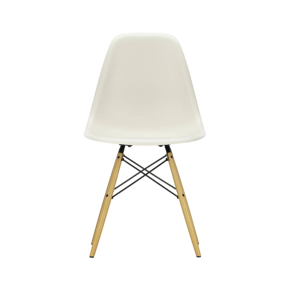 Sedia RE DSW - Eames Plastic Side Chair materiale plastico grigio / (1950) - Gambe legno chiaro / Riciclata - Vitra - Cittolo grigio/acero giallo - Acero massiccio, Plastica riciclata post-consumo