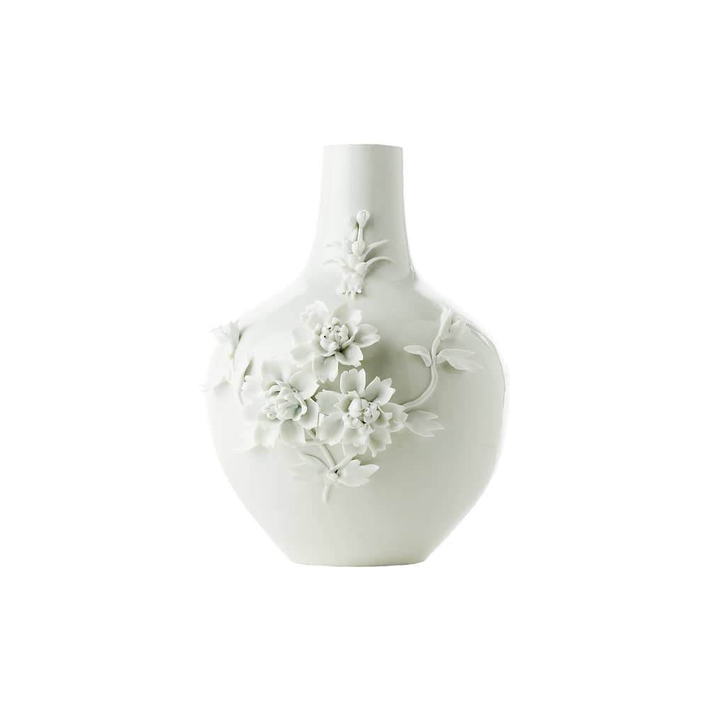 Vase 3D Rose céramique blanc / H 37 cm - POLSPOTTEN - Blanc - Porcelaine émaillée