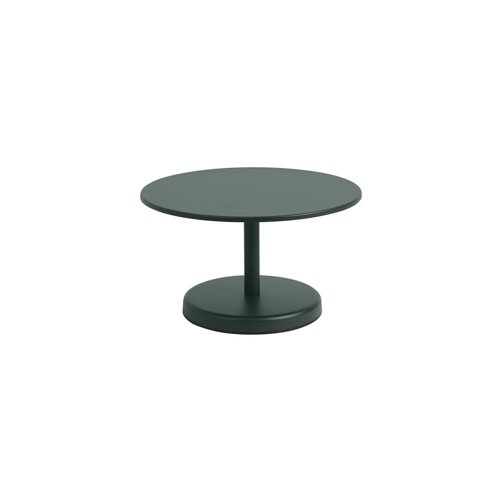 Couchtisch Linear metall grün / Ø 70 x H 40 cm - Muuto - Dunkelgrün - Stahl