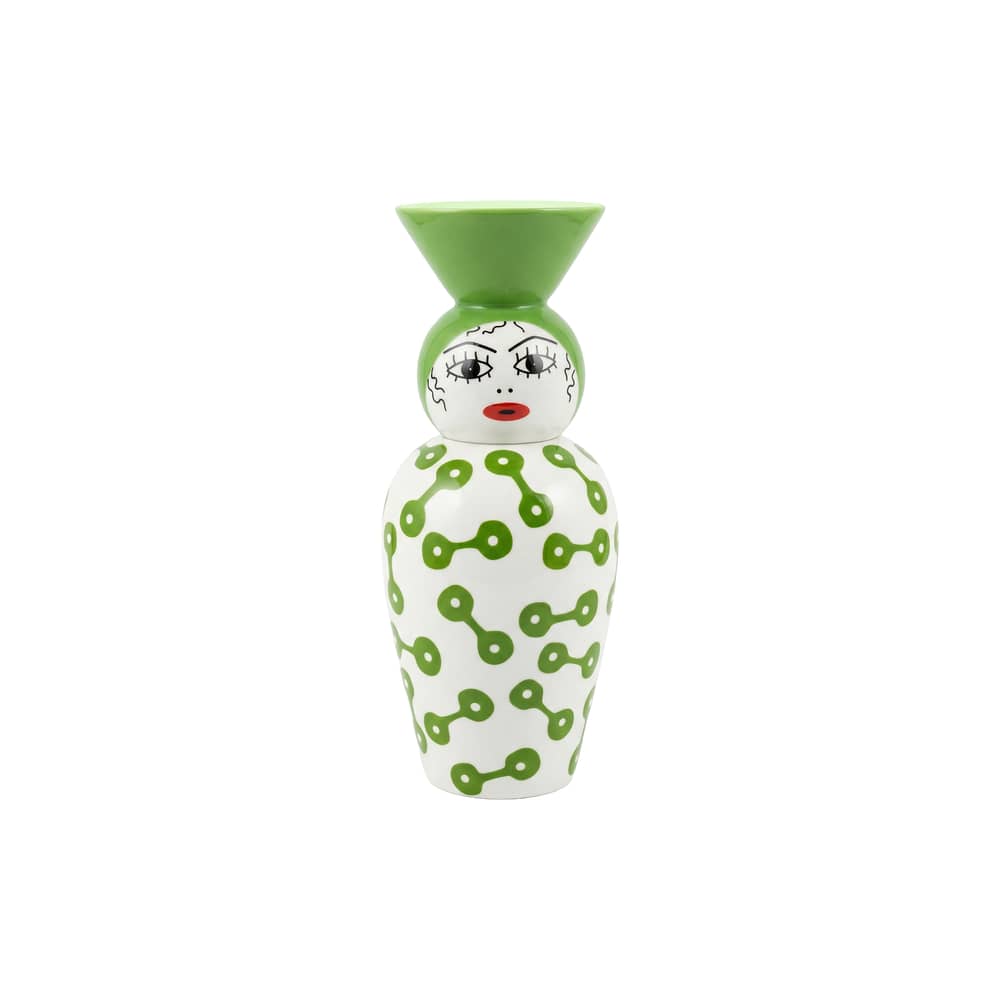 Canopie - Pietra Vase ceramic green / With Lid - Ø 17 x H 41.6 cm - Seletti - Pietra / Green - China