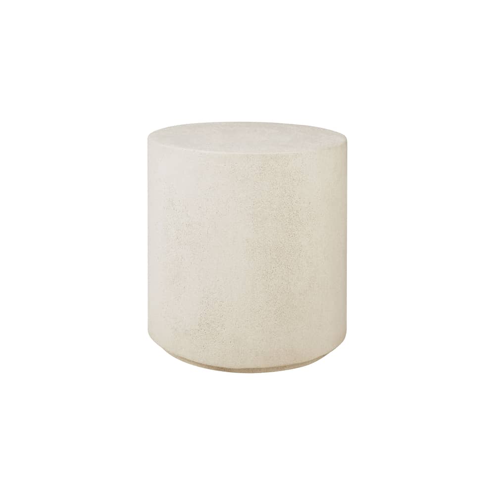 Elements End table composite material white / Ø 40 x H 42 cm - Microcement - Ethnicraft - Ø 40 cm / Off white - Microcement