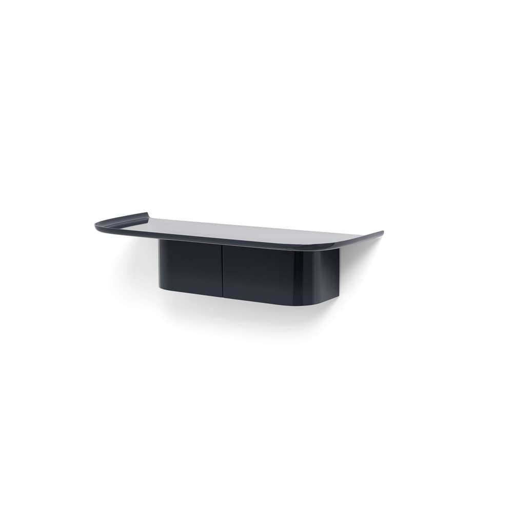 Etagère Korpus Medium / 4 crochets - L 60 x P 25 x H 14 cm - Hay - Bleu nuit - Aluminium