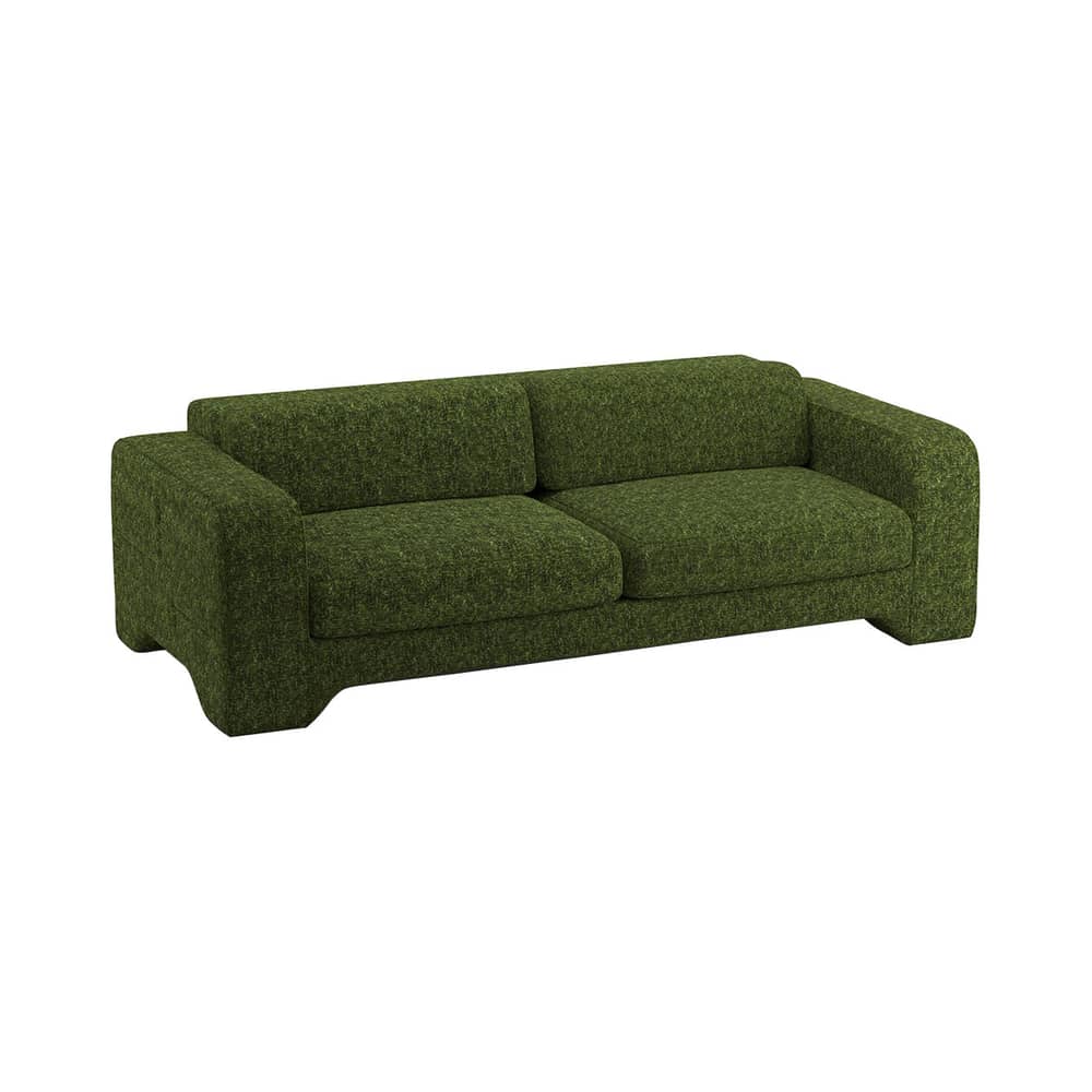 Sofa Giovana textil grün / L 230 cm - 3-Sitzer / Chenille-Velours - POPUS EDITIONS - Grün Olivgrün - Chenille-Samt, HR-Schaum, Massives Buchenholz, Polyesterwatte, Spanplatte