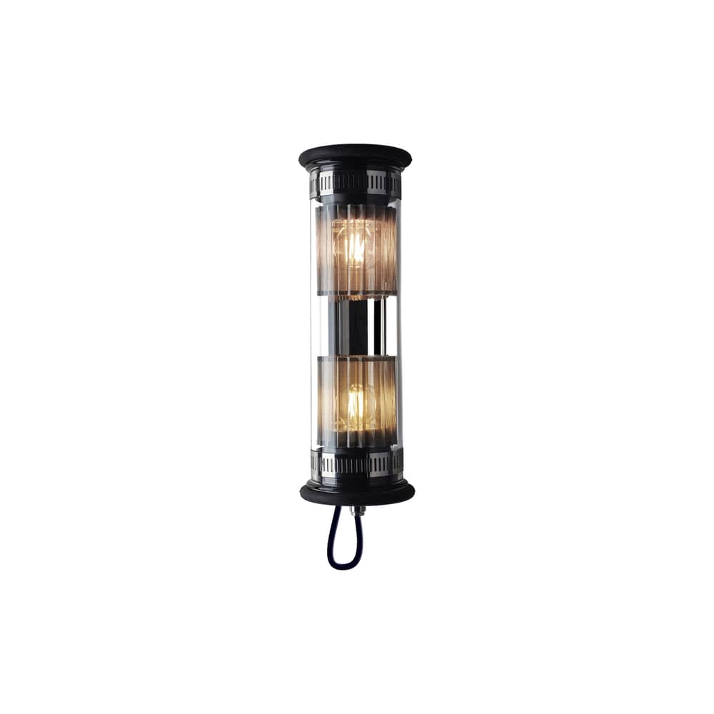 Outdoor-Wandleuchte In The Tube 100-350 glas metall / L 37 cm - DCW éditions - Silberfarben - Borosilikatglas, rostfreier Stahl