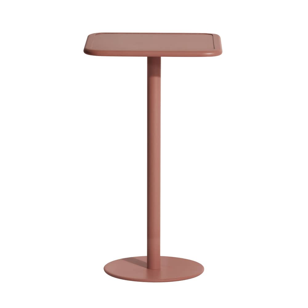 Mange-debout Week-end métal marron / 60 x 60 cm x H 105 cm - Aluminium - Petite Friture - Terracotta - Aluminium
