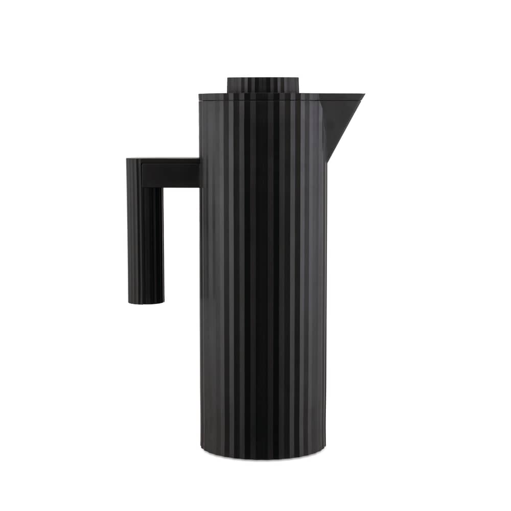 Pichet isotherme Plissé plastique noir / 1 L - Résine thermoplastique - Alessi - Noir - Résine thermoplastique, Verre