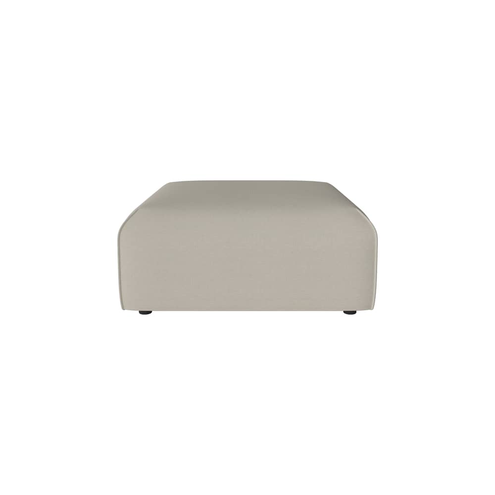 Pouf d\'extérieur Arke tissu beige / Canapé de jardin modulable - 90 x 90 cm - Bolia - Sable (tissu d\'extérieur Brezza) - Bois, Mousse, Tissu outdoor