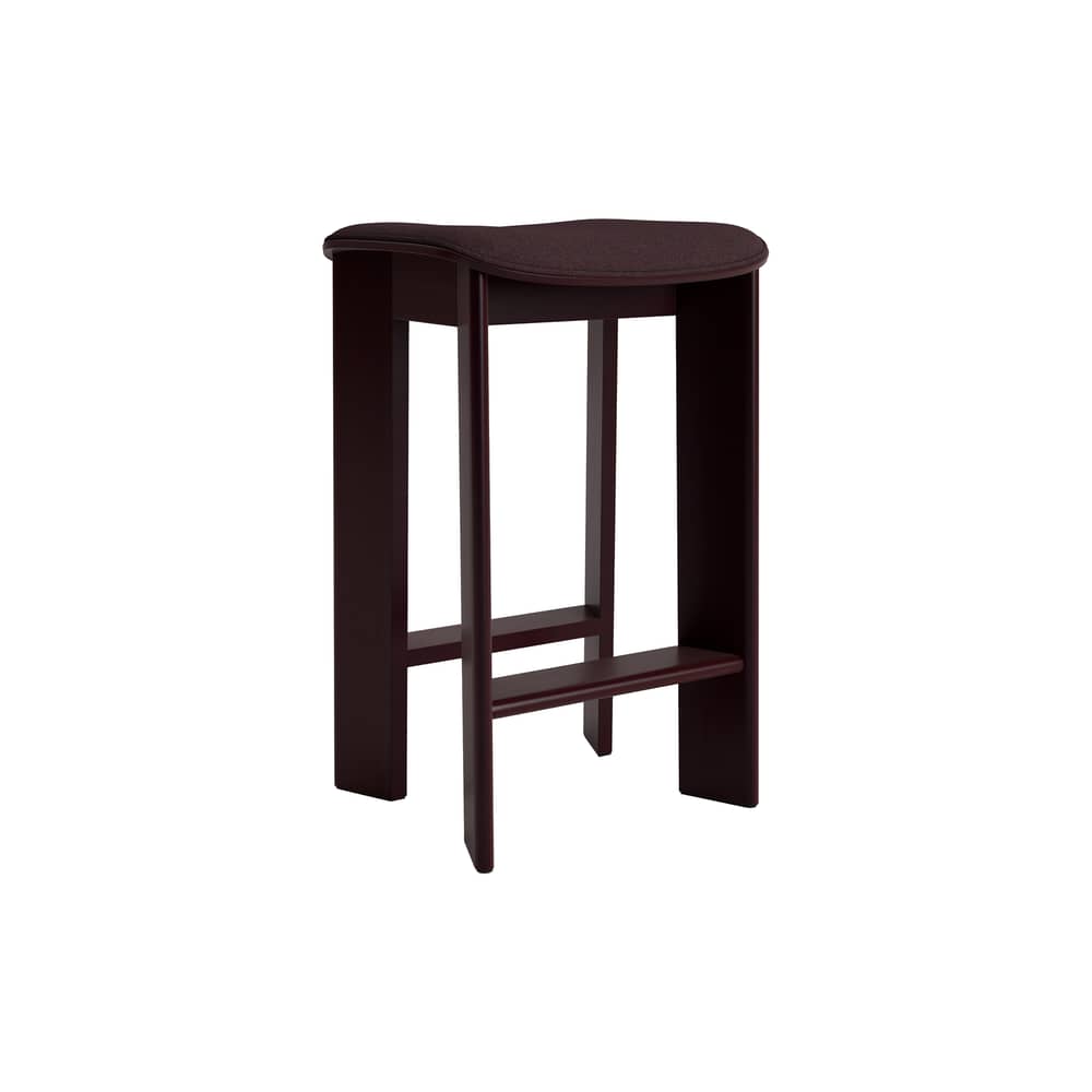 Sgabello alto Chisel 30 Low tessuto marrone / Altezza 65 cm - Imbottitura in Tessuto - Hay - Tessuto color cioccolato (Remix 373) / Bordeau scuro - Espanso, Impiallacciatura di faggio laccata, Tessuto