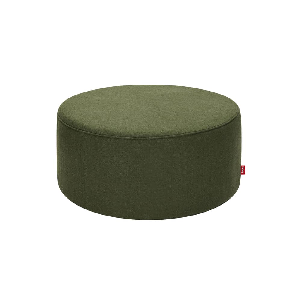 Sitzkissen Pfffh Indoor textil grün / Recycelter Schlingenpol Stoff - Ø 90 cm - Fatboy - Laubgrün - Expandiertes Polystyrol, Recycelter Bouclé-Stoff, Schaumstoff