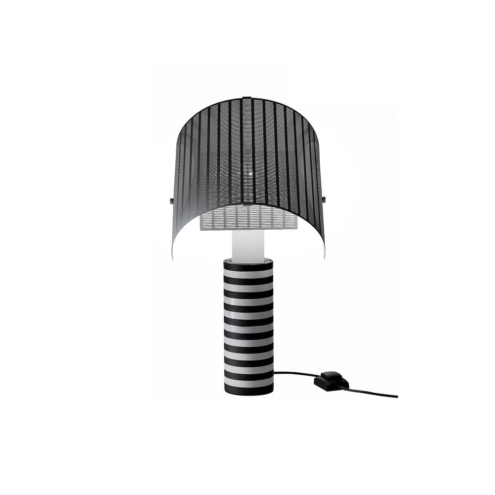 Tischleuchte Masters\' Pieces - Shogun metall weiß schwarz / 1986 - Artemide - Schwarz & weiß - Metall