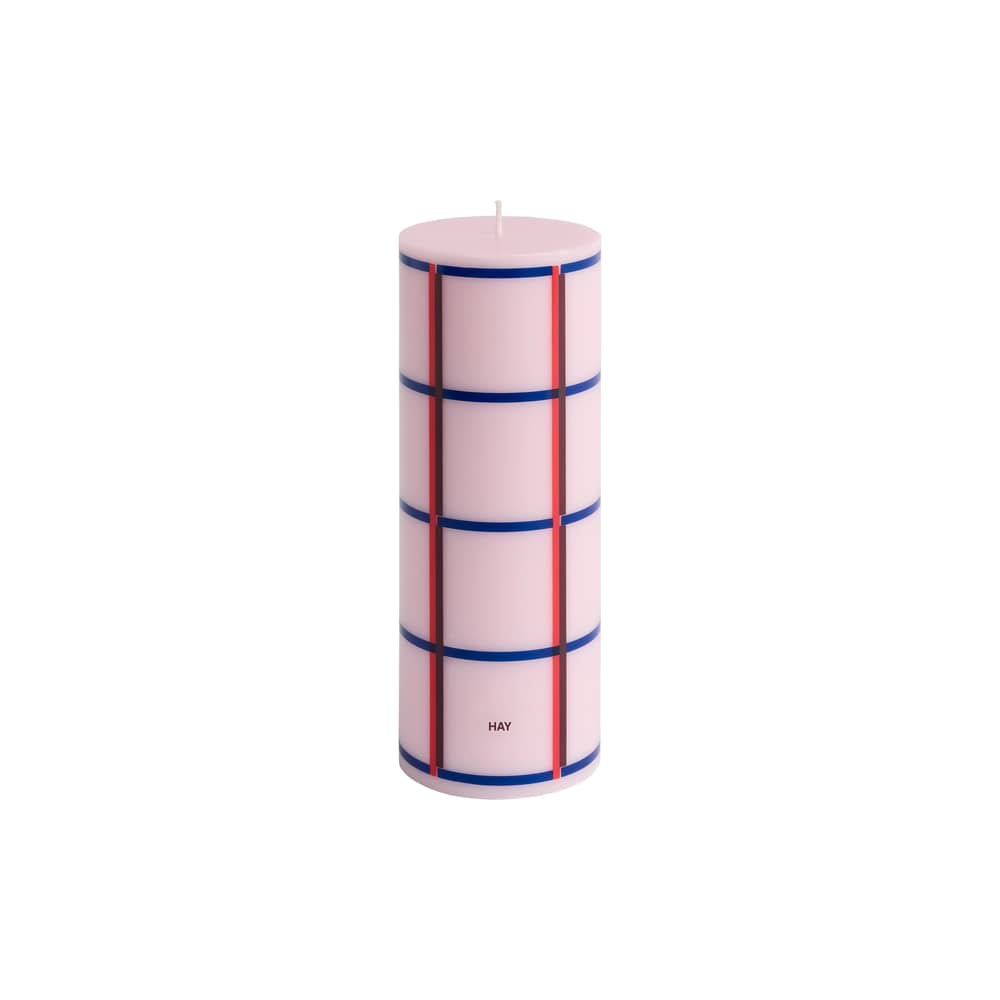 Bougie bloc Column / Ø 7 x H 20 cm - Hay - Rose, rouge, bordeaux et bleu foncé - Huile, Stéarine