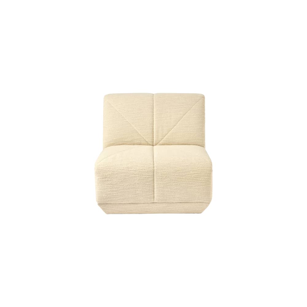 Poltroncina Chill tessuto beige / Tessuto a ricciolo - SARAH LAVOINE - Ecru (Tessuto a ricciolo) - Espanso, Legno, Tessuto a ricciolo
