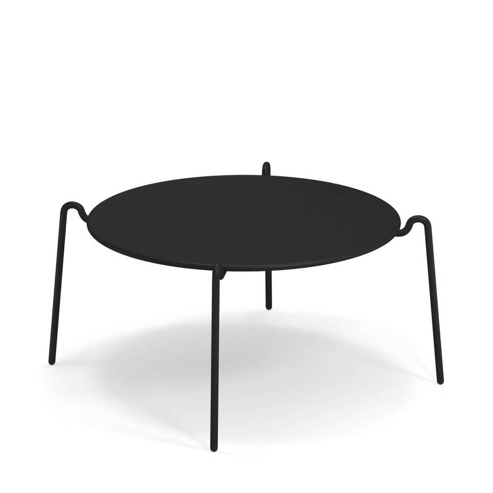 Couchtisch Rio R50 metall schwarz / Ø 104 cm - Metall - Emu - Schwarz - Stahl