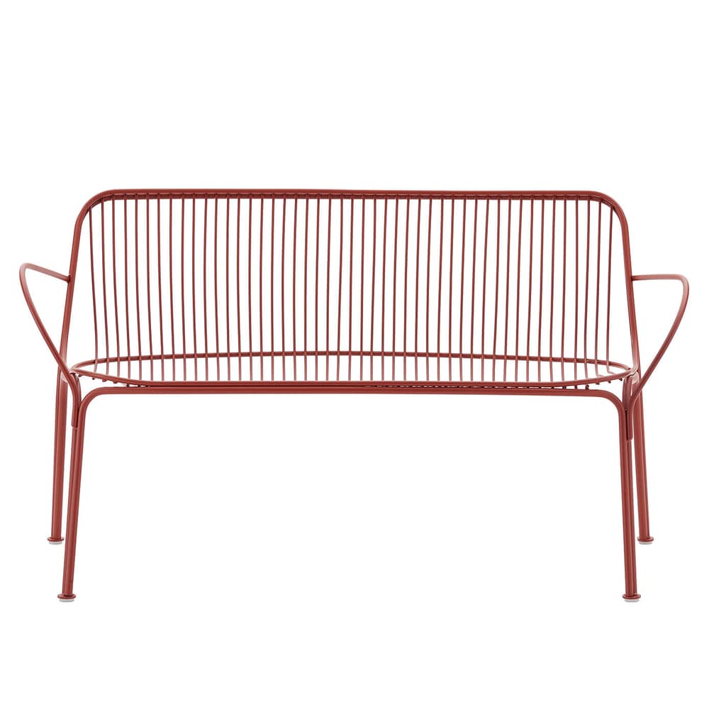HiRay 2-seater outdoor sofa metal red / Metal - L 121 cm - Kartell - Rust red - Painted galvanized steel