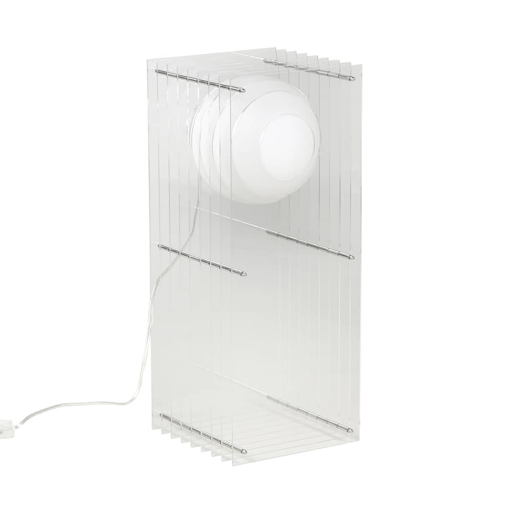 Lampe de table Lop Big Rectangle plastique transparent / Lauréat Archiproducts Design Award - BANG - Transparent - Acrylique, Inox, Verre