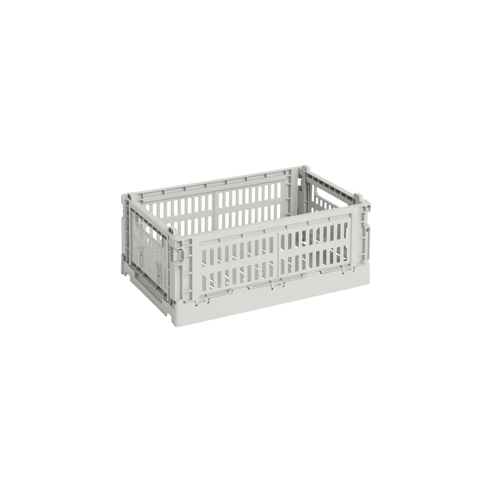 Panier Colour Crate plastique gris Small / 17 x 26,5 cm - Recyclé - Hay - Gris - Polypropylène recyclé